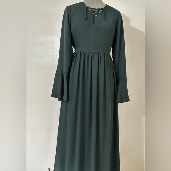Green maxi abaya dress - Picture 4 of 4